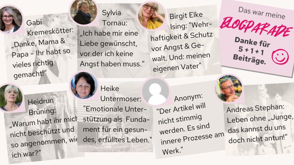 Zusammenfassung Blogparade #wunschanmeineeltern