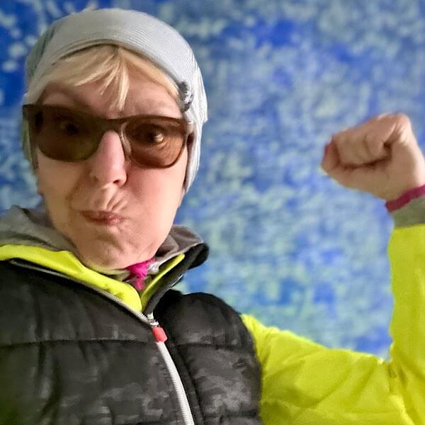 Birgit ist stolz nach dem Joggen.